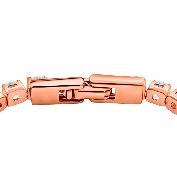 NEW Simulated Diamond Tennis Bracelet and Stud Earrings in Rosetone - Picture 3 of 4